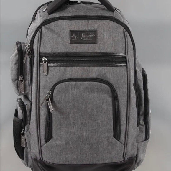 Penguin FLETCHER COLLECTION Grey CROSSH Laptop Backpack NWT - Picture 1 of 12